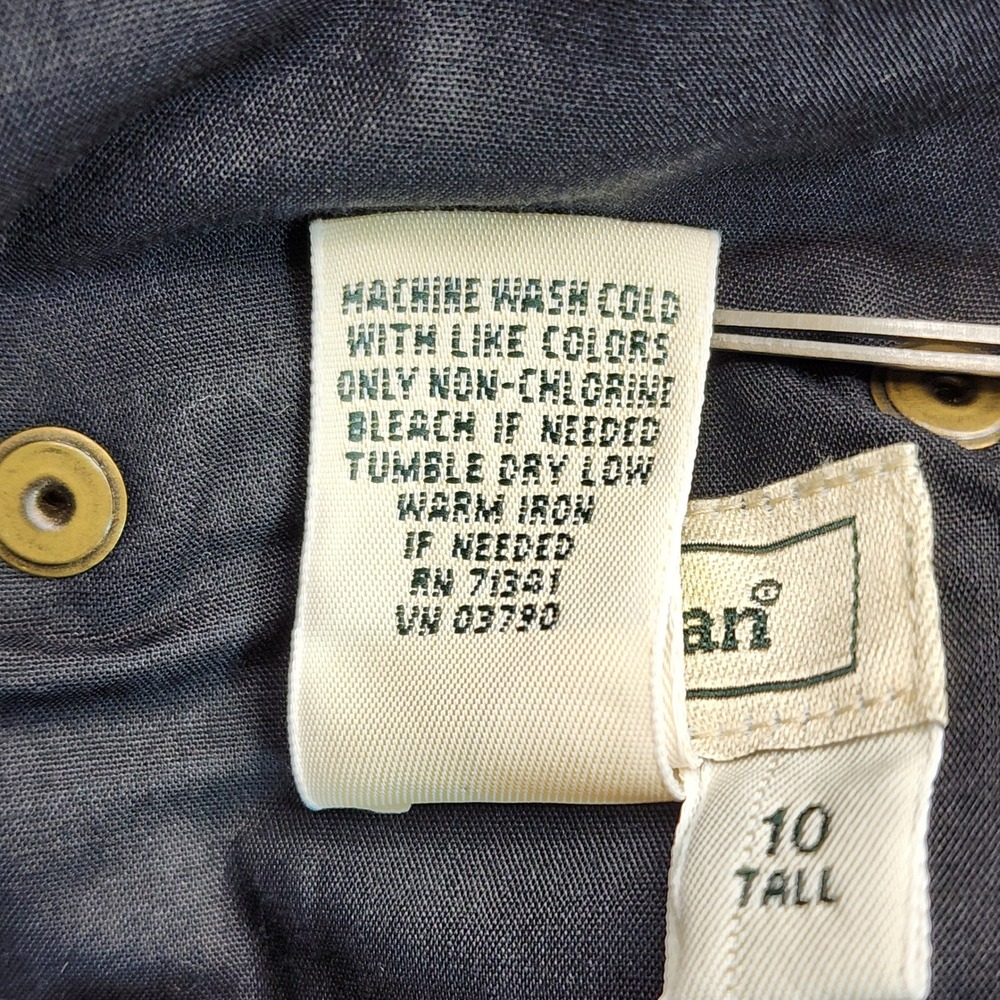 L.L.Bean Vintage Women's High Waist 90s Mom Tapered Black Chino Pants 10 Tall - Picture 8 of 8